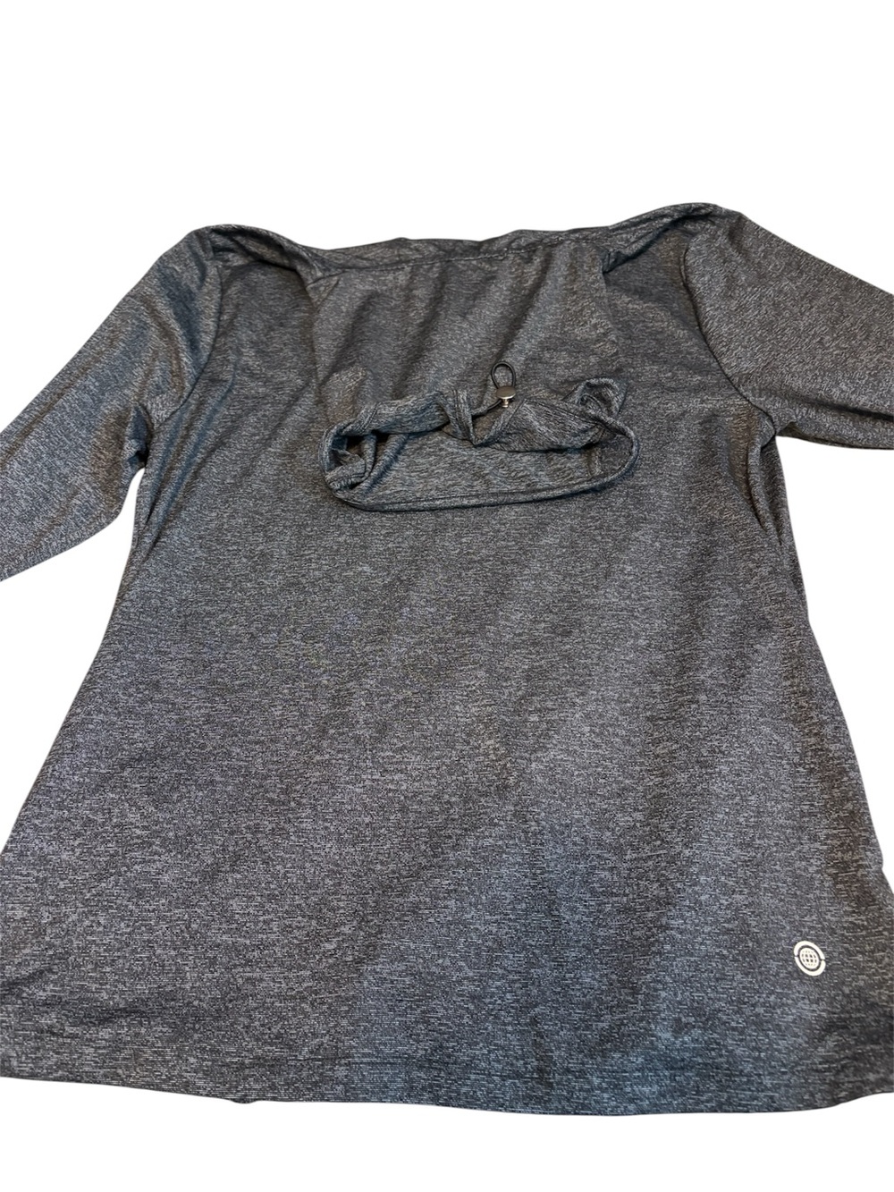 Max Studio Heathered Charcoal Performance Top